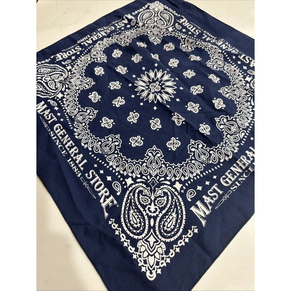 Mast General Store Blue Bandana Since‎ 1883 Paisley 19x19